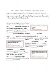 English worksheet: Past Simple Regular Verbs Spelling Rules