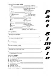 English worksheet: Past simple and Adjectives