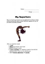 English worksheet: My Superhero