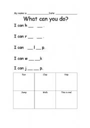 English worksheet: What Can You do?
