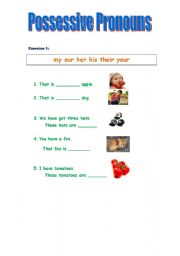 English Worksheet: possessive pronouns exercise