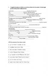 English Worksheet: Present Simple and Present Continuous