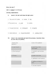 English worksheet: Green Line new 3, Unit 2, Language B 