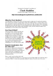 English Worksheet: partner clock