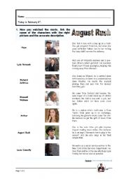 August Rush - Worksheet # 1