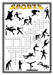 Sports Crossword in silhouette