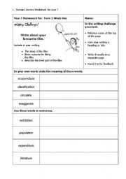 english worksheets revision and vocabulary practice