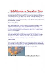 Global Warming : An Atmospheric Alarm