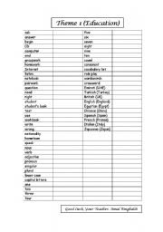 English worksheet: vocabulary