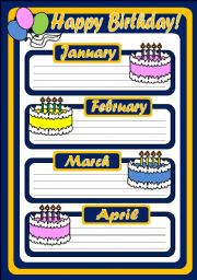 BIRTHDAY CALENDAR (3 PAGES)