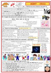 English Worksheet: Might and could