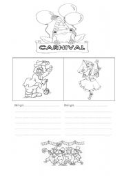 English Worksheet: Descriptions about carnival costumes