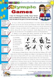 Olympic Games  - Vancouver 2010 for elementary and lower intermediate stds.