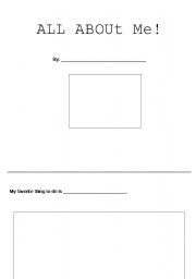 English Worksheet: All About me