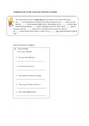 English worksheet:  Present SimpleTest