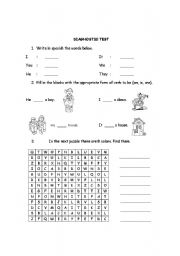 English Worksheet: Verb To Be Diagnostic