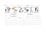 English worksheet: Comparitive Worksheet