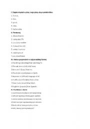 English worksheet: adjectives- exercises