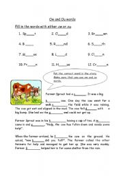 English worksheets: ow and ou worksheet