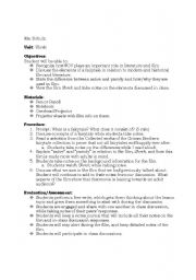 English worksheet: Shrek/Fairytale Lesson Plan Day 1