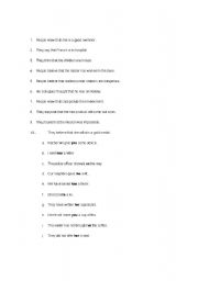 English Worksheet: personal passive