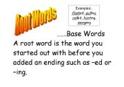 English worksheet: Root Words
