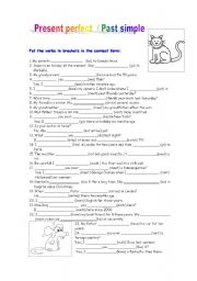English Worksheet: present perfect-  past simple