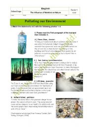 Written test/oral exam: How mankind is polluting our environment