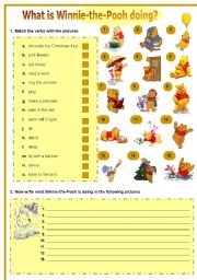 English Worksheet: Present Continuous with Winnie-the-Pooh