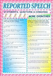 REPORTED SPEECH 3 -MORE EXERCISES-