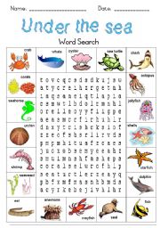 Under the sea Word Search