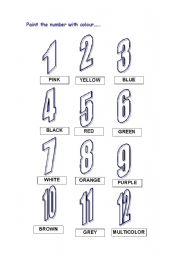 English Worksheet: Check the colours and numbers 2