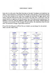 English Worksheet: Xmas Taboo