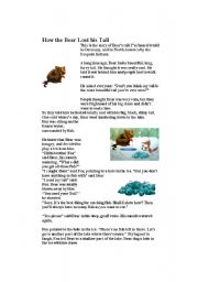 English worksheet: The bear who lost its tail