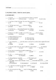 English Worksheet: English review on grammar, vocabulary, pronunciation and rephrasing