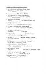 English Worksheet: tenses