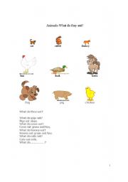 English Worksheet: Vocabulary on animals  and not only with pictures and text