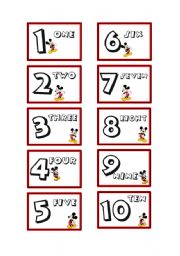 English Worksheet: Mickey Mouse Numbers