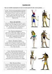 English Worksheet: Eygptian Gods