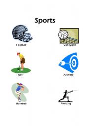 English worksheet: Sports - Printable