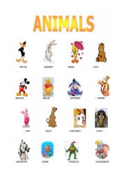 English Worksheet: Animals Name