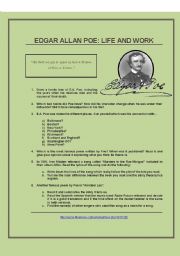 English Worksheet: Edgar Allan Poe, 