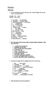 English worksheet: Verb to Be