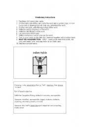 English worksheet: Vocabulary Mnemonic Device