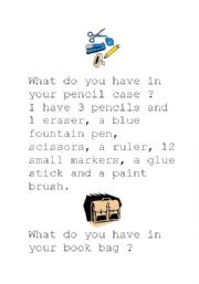 English Worksheet: What do you have in your pencil case?