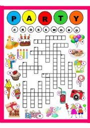 Party Crossword ESL worksheet by Amna 107