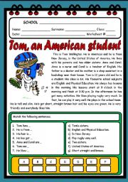 TOM, AN AMERICAN STUDENT ( 2 PAGES )