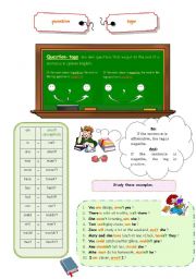 English Worksheet: Question-tag:  study-guide