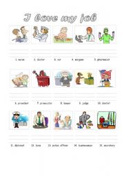 English Worksheet: Jobs (1of 10)