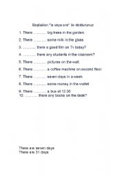 English Worksheet: there is there are